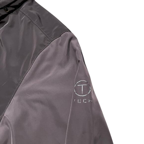 TECH by Tumi Brown Gray Full Zip Waterproof Packable Hidden Hood Jacket Mens XXL - Picture 6 of 16